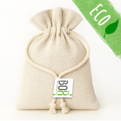 Borsa in lino con adesivo per kit di benvenuto alimentare